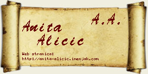Anita Aličić vizit kartica